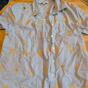 Madewell Striped Shirt with Yellow Star Accents